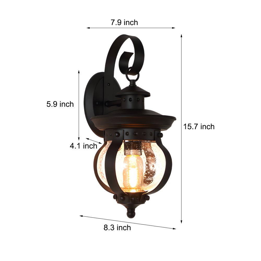 Lumiere Seeded Glass Outdoor Wall Lantern