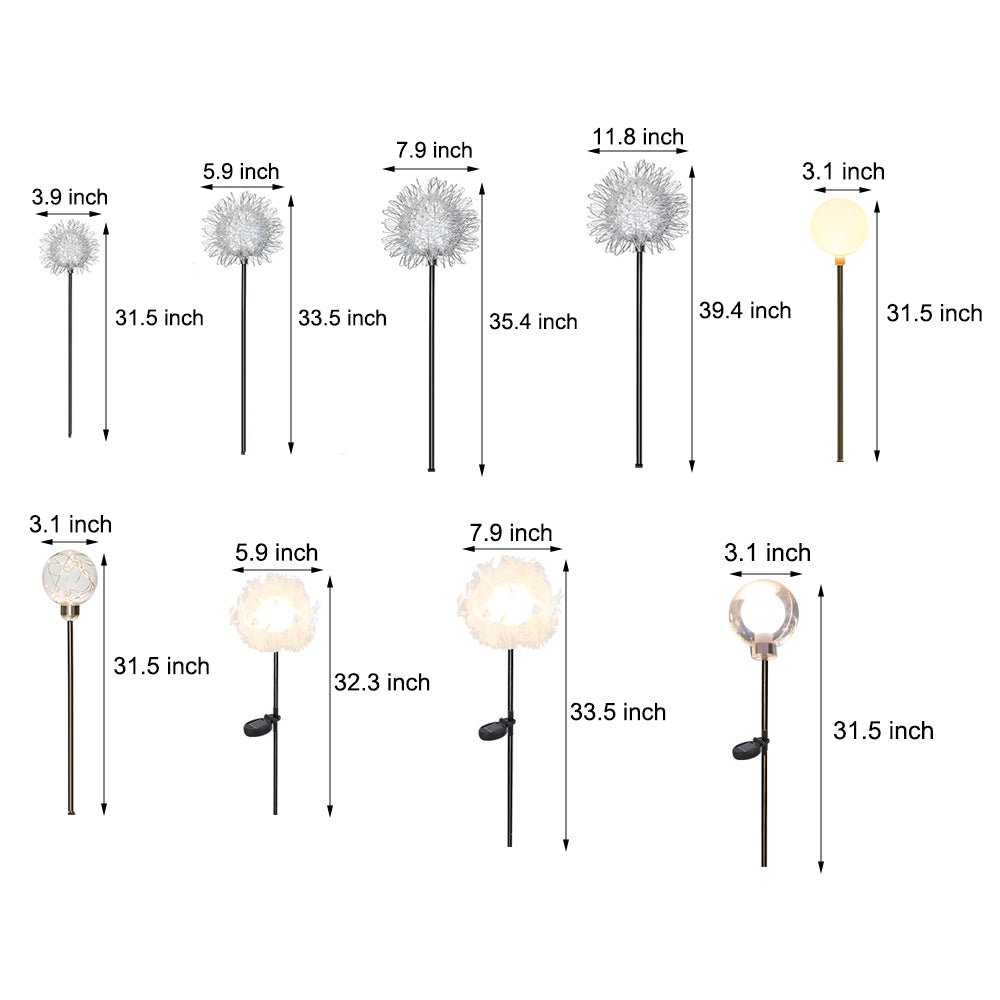 DandelGlow 10-Piece Solar Pathway Light Set