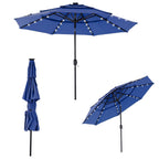 SolarCanopy 10FT 3-Tier Patio Umbrella with 32 LED Lights