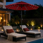 SolarCanopy 10FT 3-Tier Patio Umbrella with 32 LED Lights