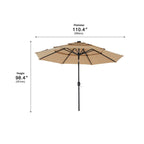 SolarCanopy 10FT 3-Tier Patio Umbrella with 32 LED Lights