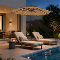SolarCanopy 10FT 3-Tier Patio Umbrella with 32 LED Lights