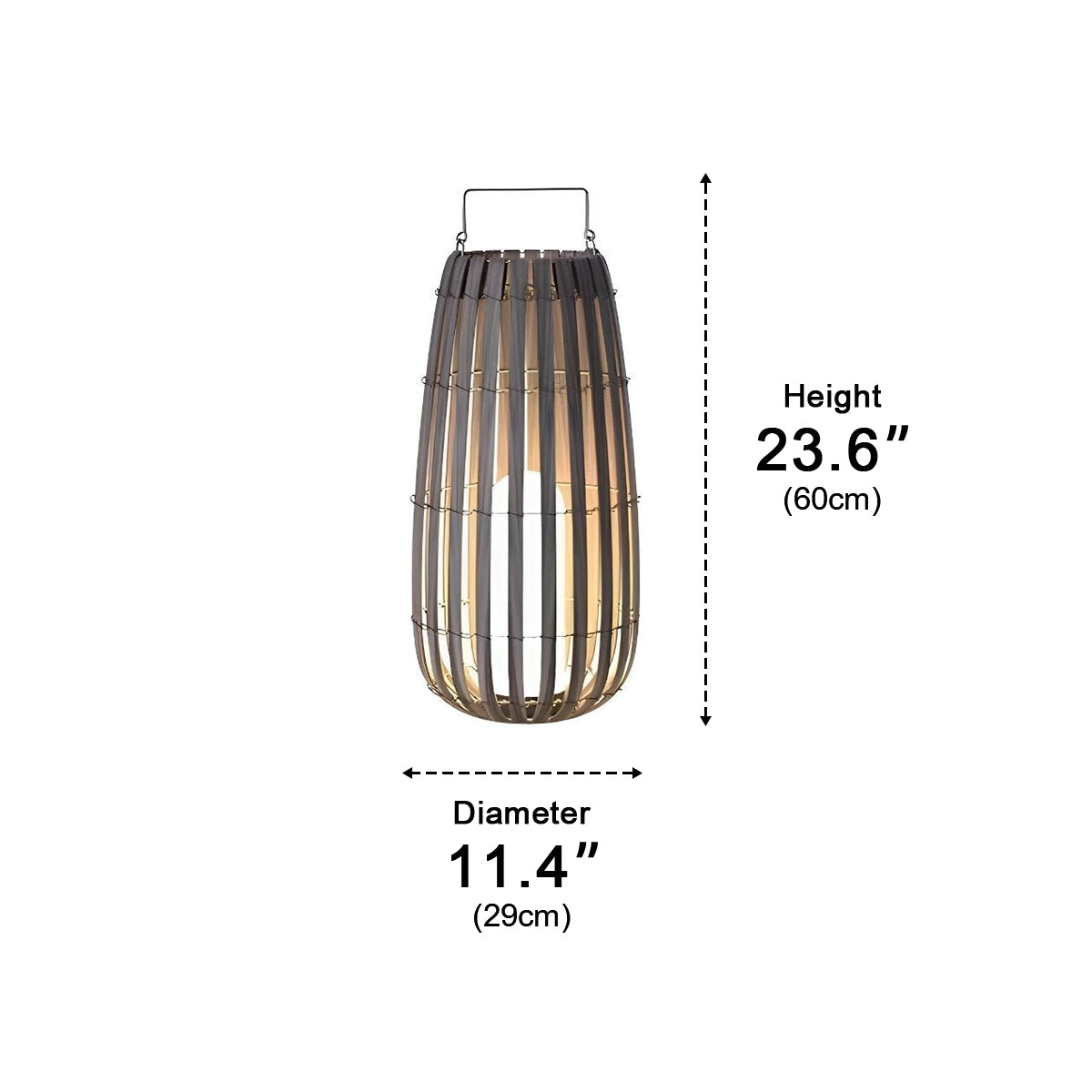 WovenGlow Handmade Rattan Hanging Lantern LED Outdoor Light