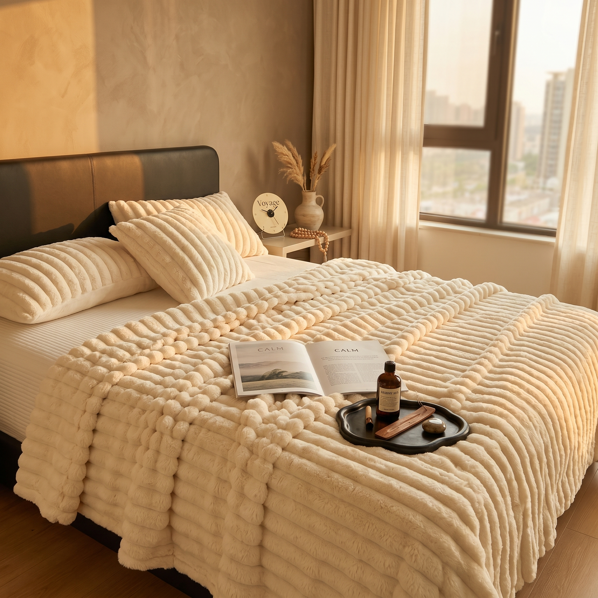 SoftDrift Plush Fleece Throw Blanket