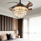 Noctis Crystal Retractable Ceiling Fan with LED Light