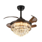 Noctis Crystal Retractable Ceiling Fan with LED Light
