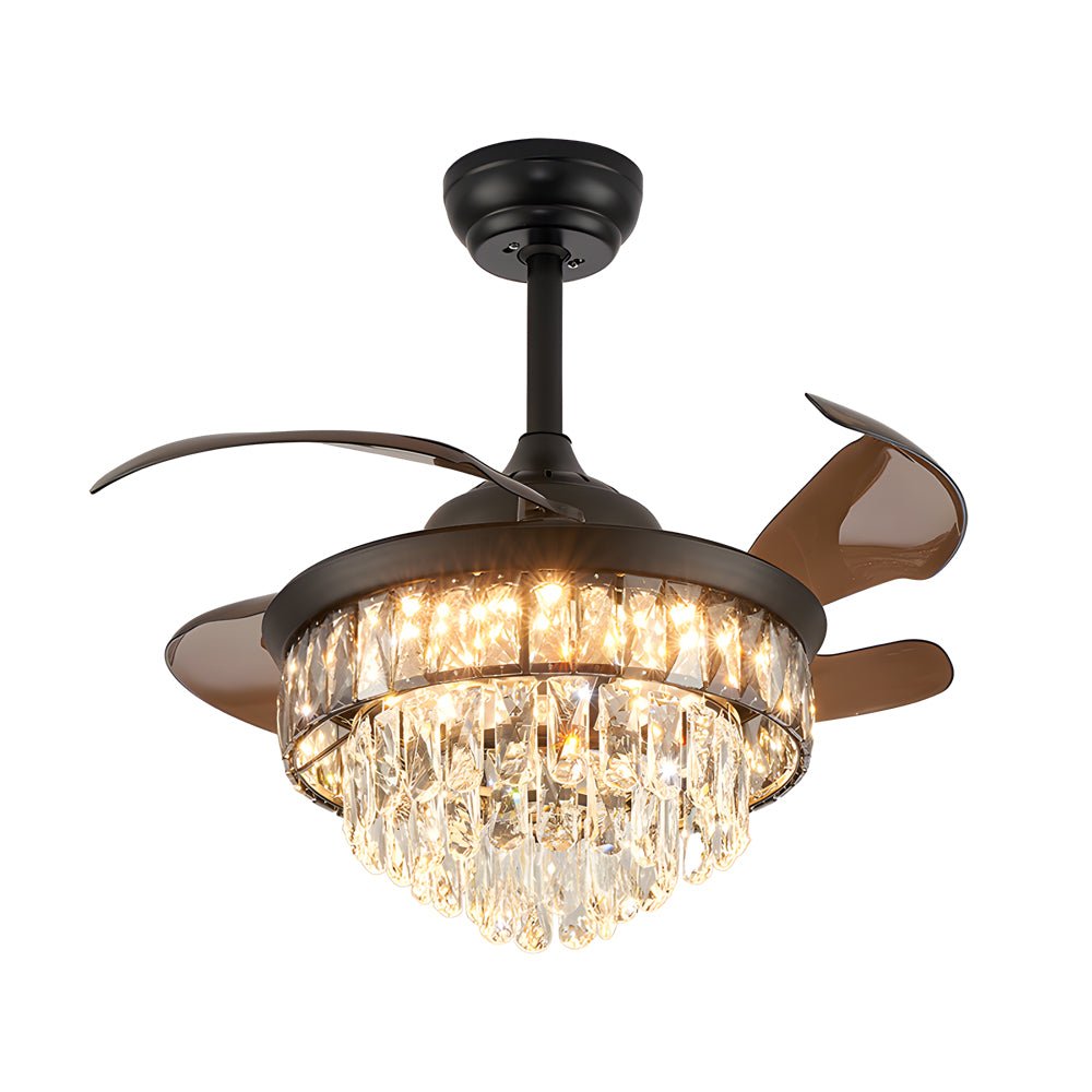 Noctis Crystal Retractable Ceiling Fan with LED Light