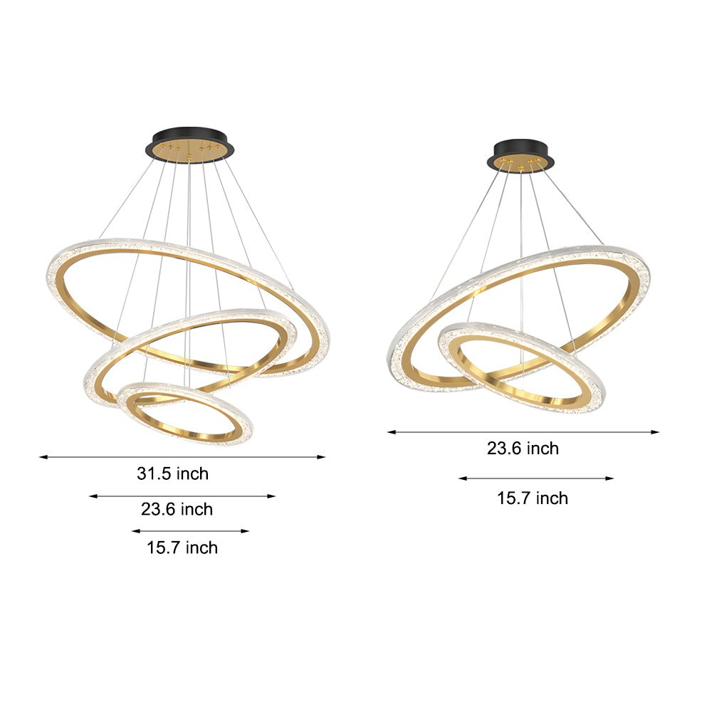 Orbis Adjustable Ring Chandelier with 3-Step Dimming
