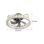 Cristara Crystal LED Low-Profile Ceiling Fan