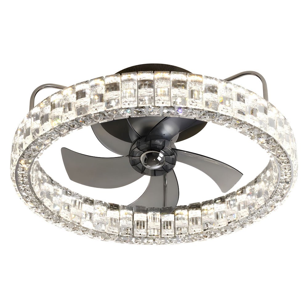 Cristara Crystal LED Low-Profile Ceiling Fan