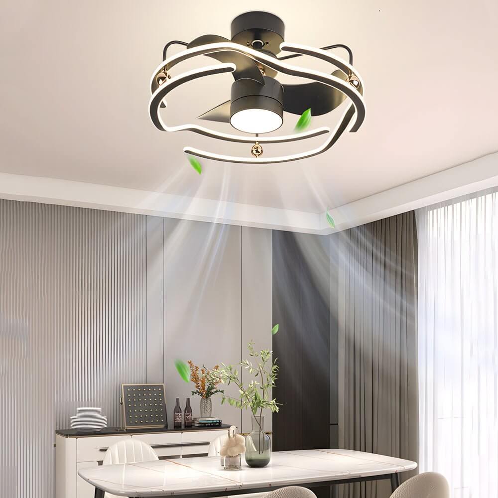 CageGlow 23.6'' Low Profile Ceiling Fan with Dimmable Light