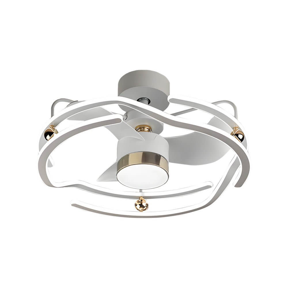 CageGlow 23.6'' Low Profile Ceiling Fan with Dimmable Light