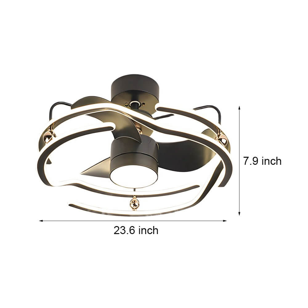 CageGlow 23.6'' Low Profile Ceiling Fan with Dimmable Light