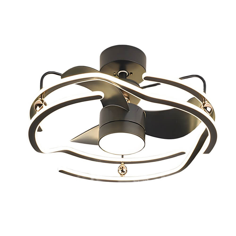 CageGlow 23.6'' Low Profile Ceiling Fan with Dimmable Light