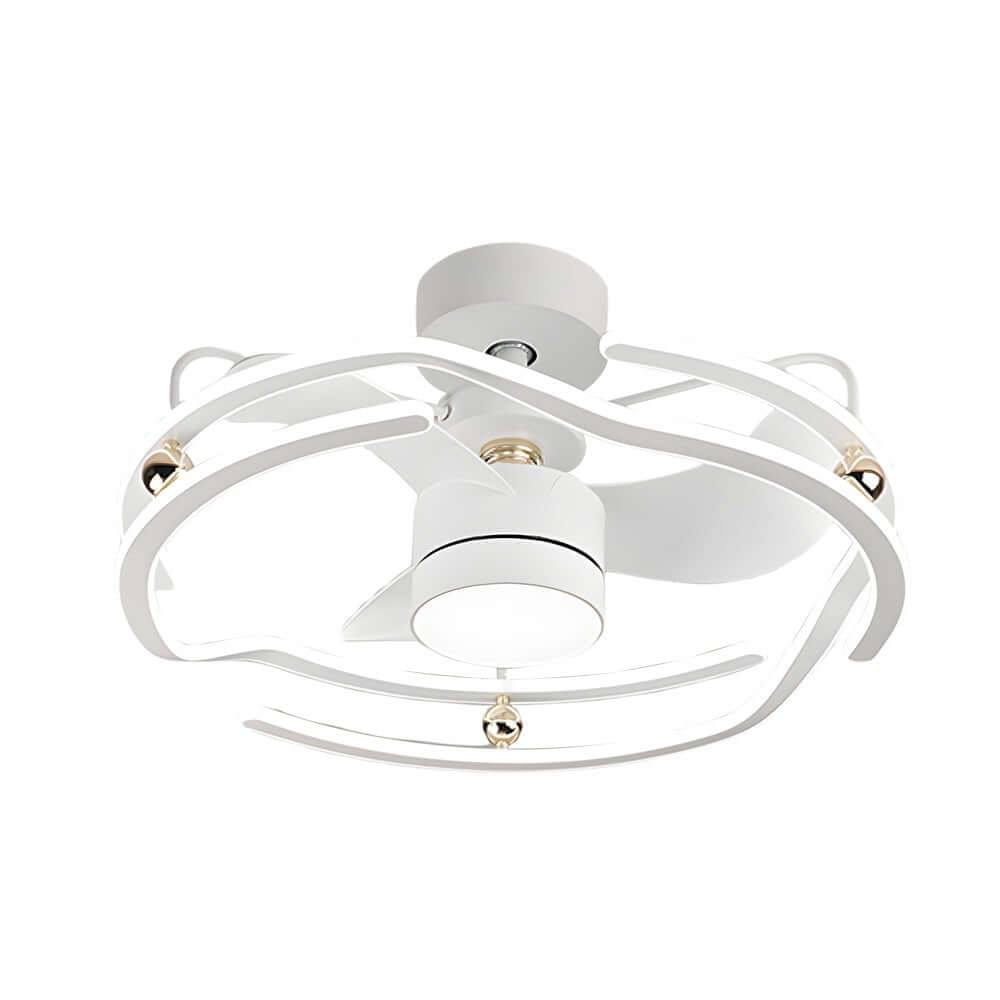 CageGlow 23.6'' Low Profile Ceiling Fan with Dimmable Light
