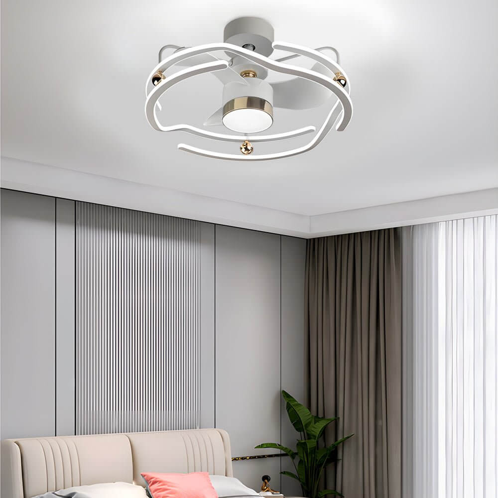 CageGlow 23.6'' Low Profile Ceiling Fan with Dimmable Light