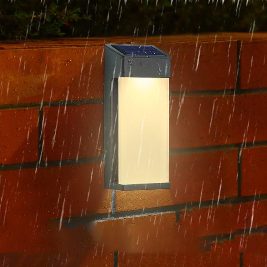 Terra Solar LED Glass Outdoor Wall Light, Set of 2