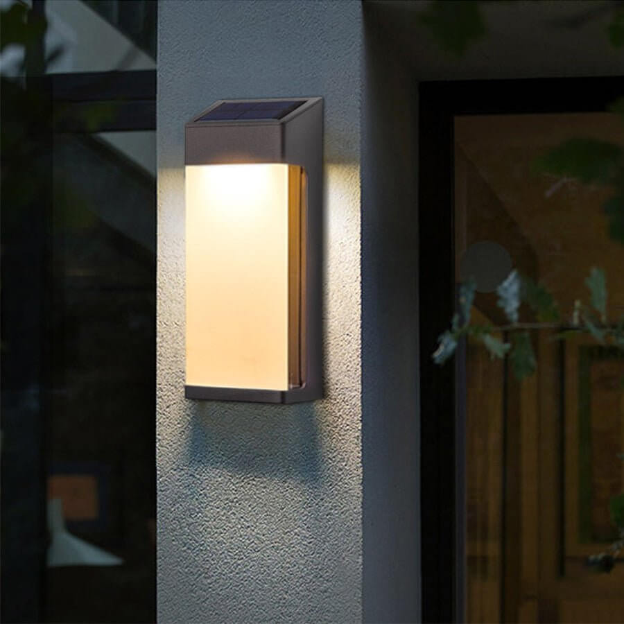 Terra Solar LED Glass Outdoor Wall Light, Set of 2