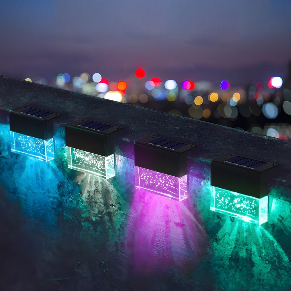 BubbleGlow Solar RGB Fence & Step Lights (2-Pack)