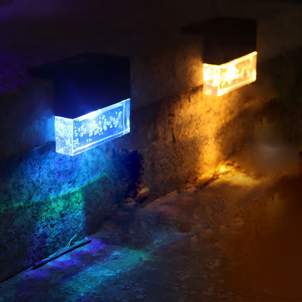 BubbleGlow Solar RGB Fence & Step Lights (2-Pack)