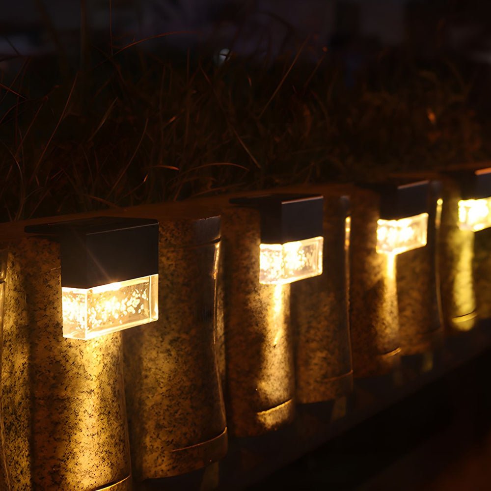 BubbleGlow Solar RGB Fence & Step Lights (2-Pack)