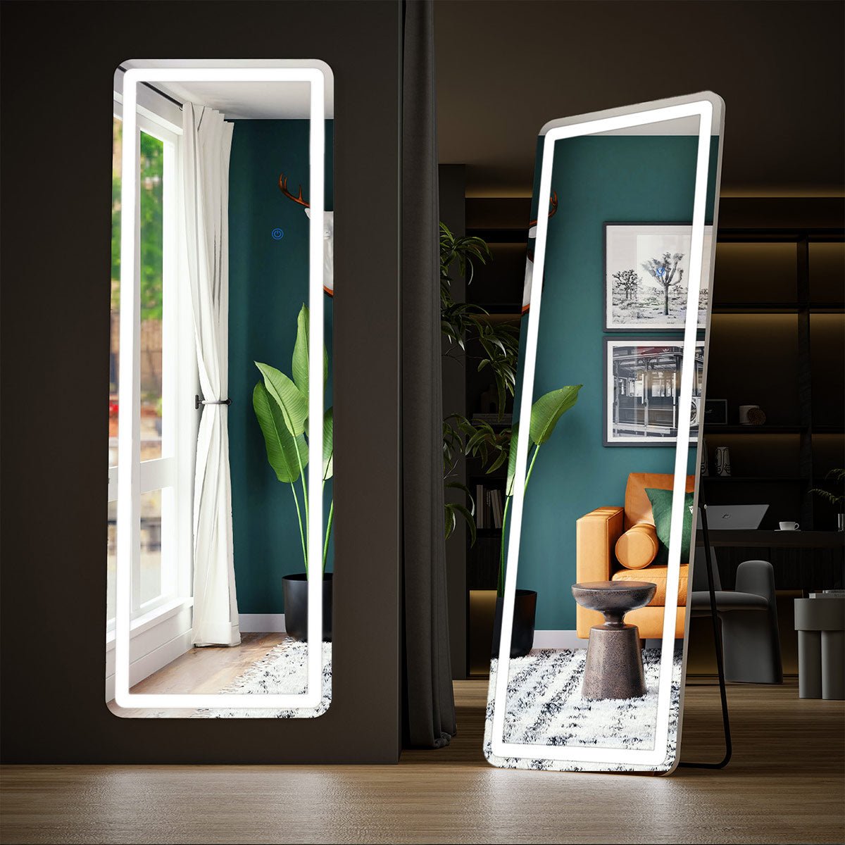 Lumina Dimmable LED Full-Length Floor Mirror with Stand