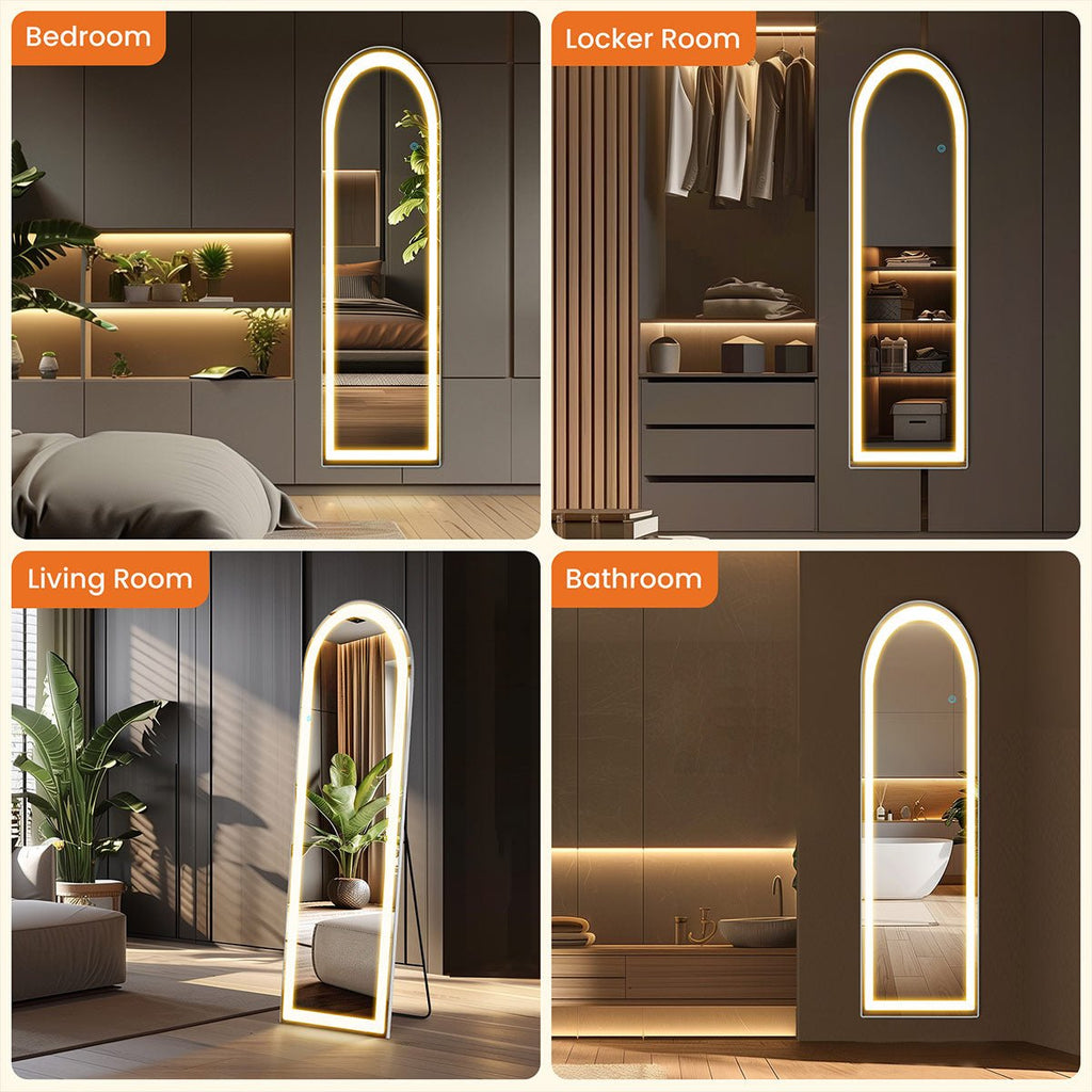 Lumina Dimmable LED Full-Length Floor Mirror with Stand