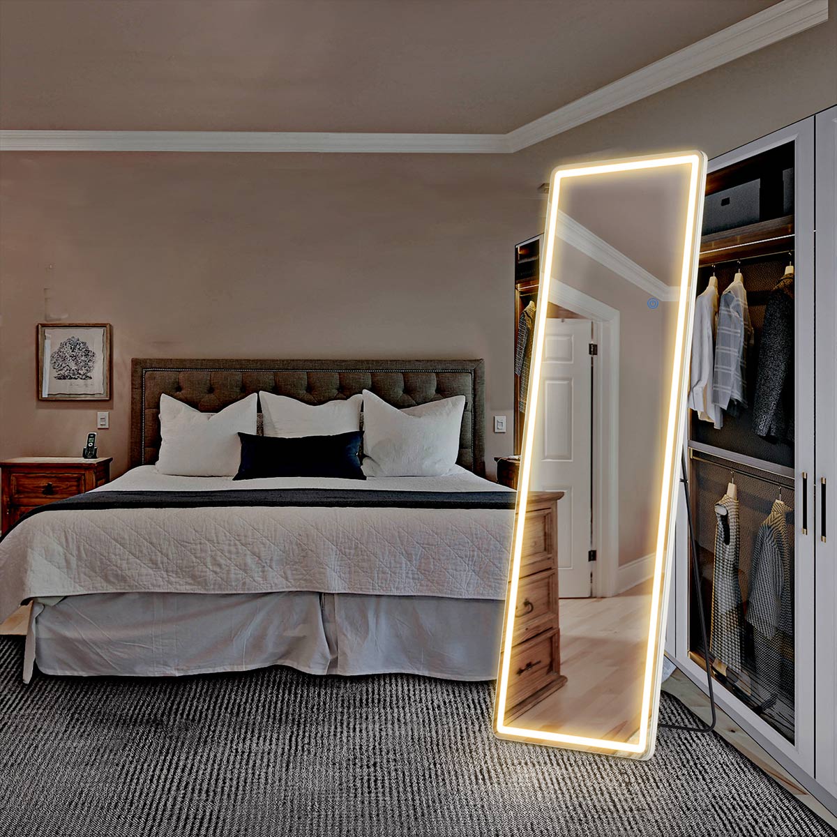 Lumina Dimmable LED Full-Length Floor Mirror with Stand
