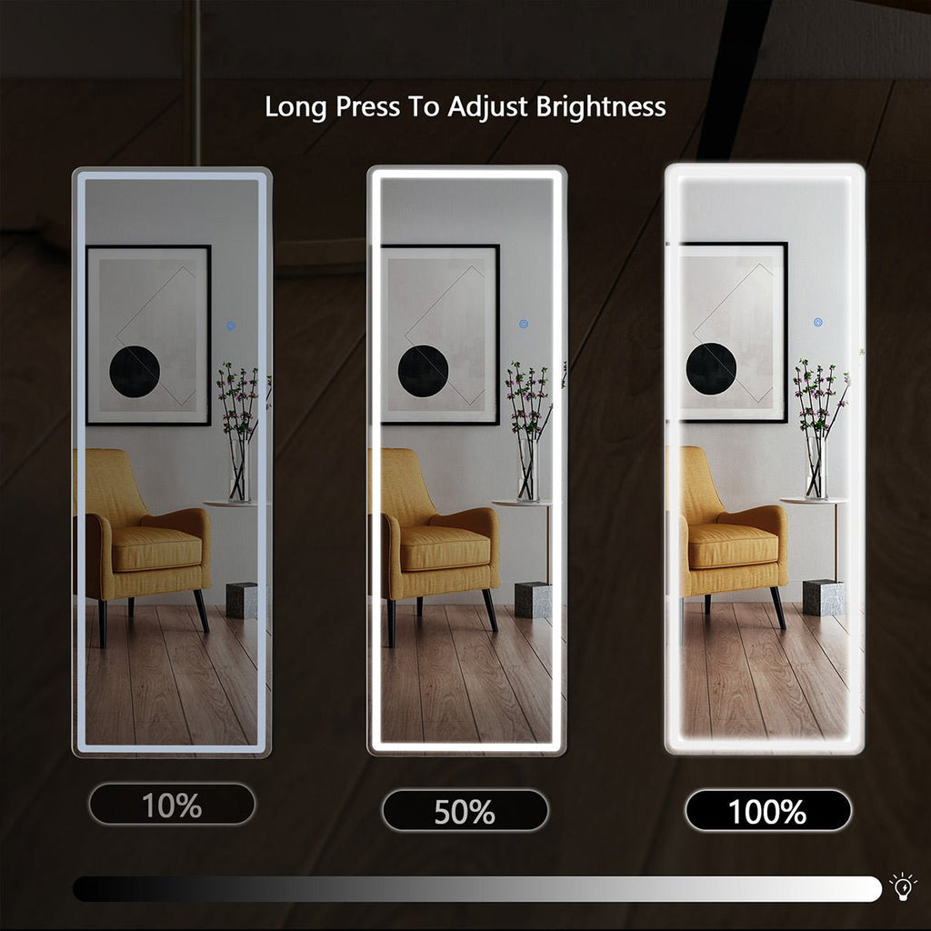 Lumina Dimmable LED Full-Length Floor Mirror with Stand