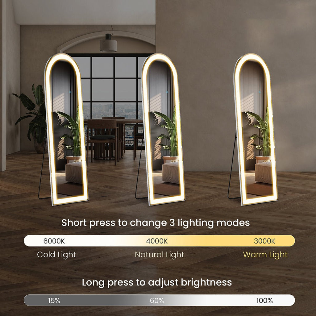 Lumina Dimmable LED Full-Length Floor Mirror with Stand
