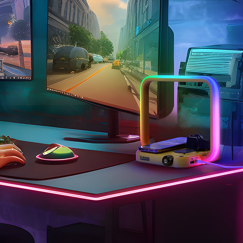 TriGlow 3-in-1 LED Bedside Lamp with Wireless Charger