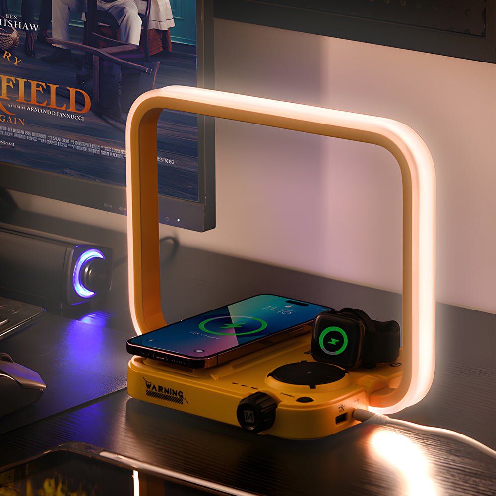 TriGlow 3-in-1 LED Bedside Lamp with Wireless Charger