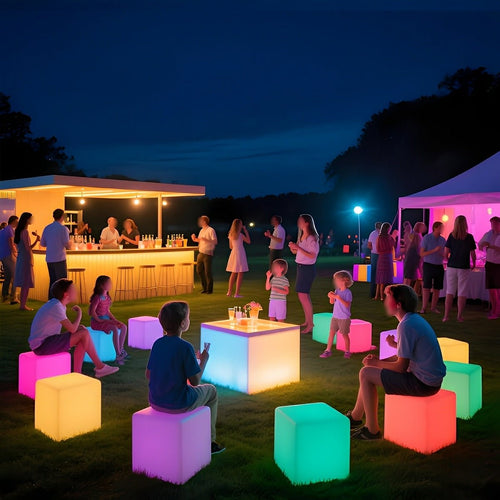 Cubix RGB Solar Outdoor Cube Floor Lamp