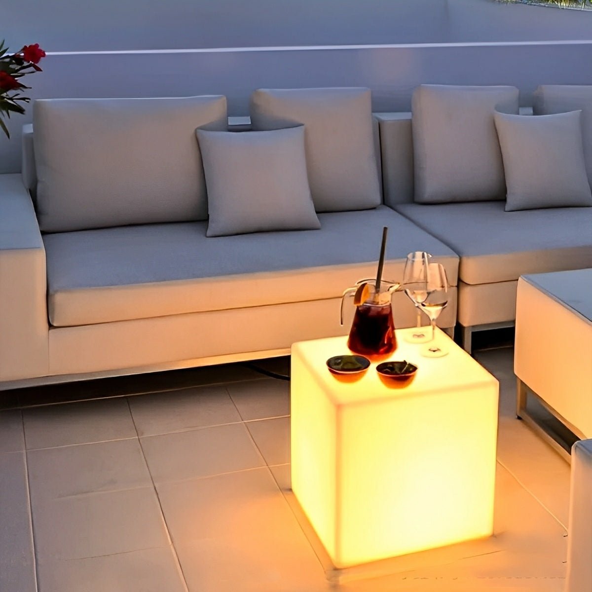 Cubix RGB Solar Outdoor Cube Floor Lamp
