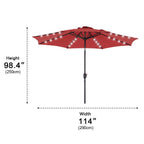SolArc 9.5FT Solar LED Patio Umbrella with Tilt Adjustment