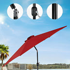 SolArc 9.5FT Solar LED Patio Umbrella with Tilt Adjustment