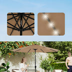 SolArc 9.5FT Solar LED Patio Umbrella with Tilt Adjustment