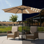 SolArc 9.5FT Solar LED Patio Umbrella with Tilt Adjustment