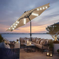 SolArc 9.5FT Solar LED Patio Umbrella with Tilt Adjustment