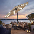 SolArc 9.5FT Solar LED Patio Umbrella with Tilt Adjustment