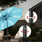 SolArc 9.5FT Solar LED Patio Umbrella with Tilt Adjustment