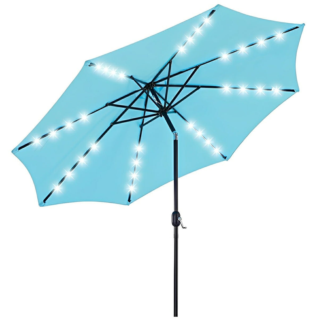 SolArc 9.5FT Solar LED Patio Umbrella with Tilt Adjustment