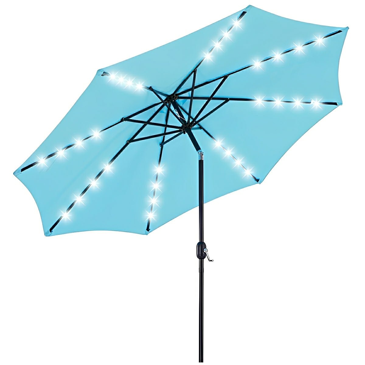 SolArc 9.5FT Solar LED Patio Umbrella with Tilt Adjustment