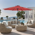 SolArc 9.5FT Solar LED Patio Umbrella with Tilt Adjustment