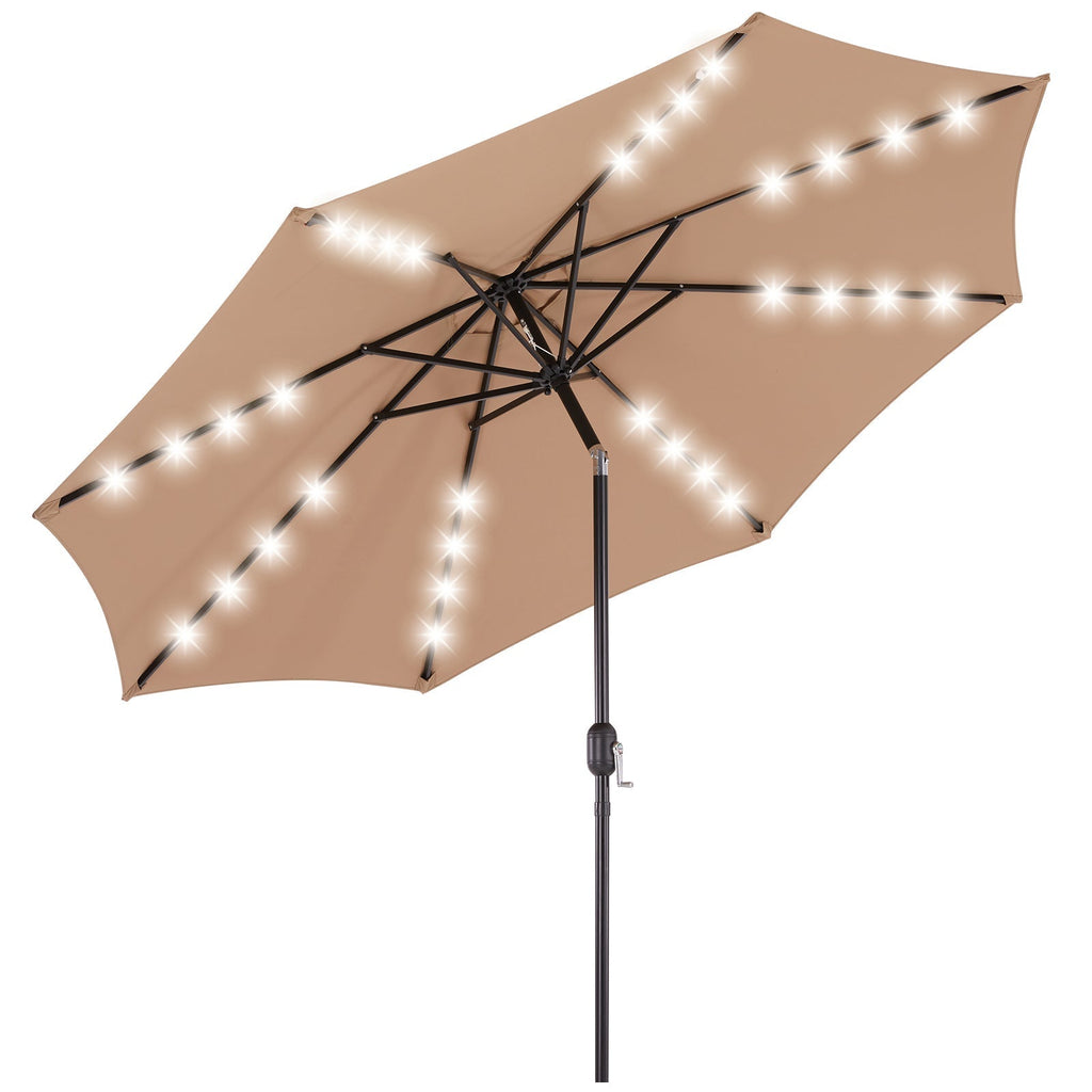 SolArc 9.5FT Solar LED Patio Umbrella with Tilt Adjustment