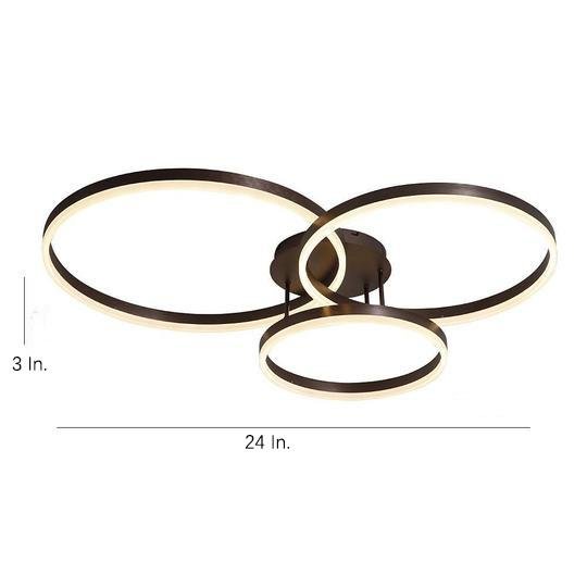 TriCircle Metal LED Flush Mount Ceiling Light