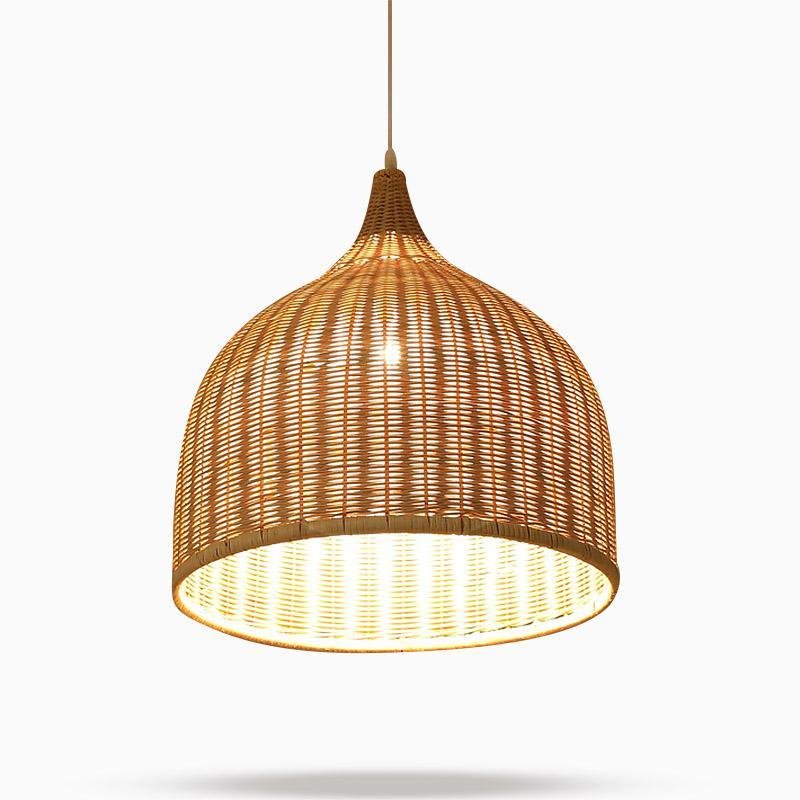 Savanna Bell-Shaped Rattan Pendant Light