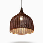 Savanna Bell-Shaped Rattan Pendant Light