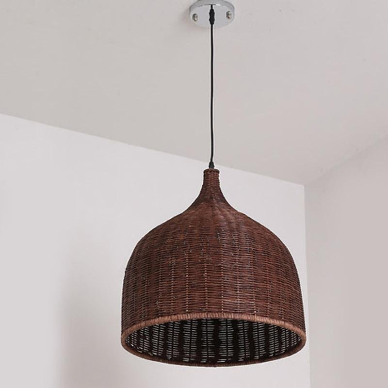 Savanna Bell-Shaped Rattan Pendant Light