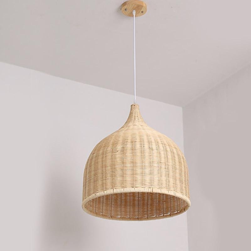 Savanna Bell-Shaped Rattan Pendant Light